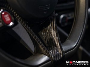 Alfa Romeo Giulia Steering Wheel Trim  - Carbon Fiber - Main Center Trim Piece - Pre '20 Models